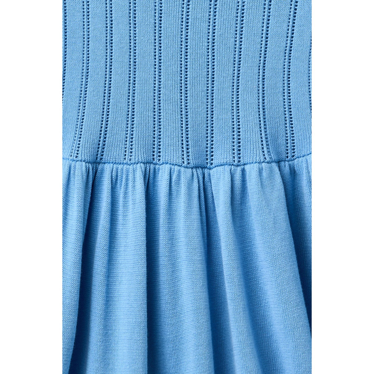 COPENHAGEN COLORS Sky Blue Comb Strikket Pointelle Kjole