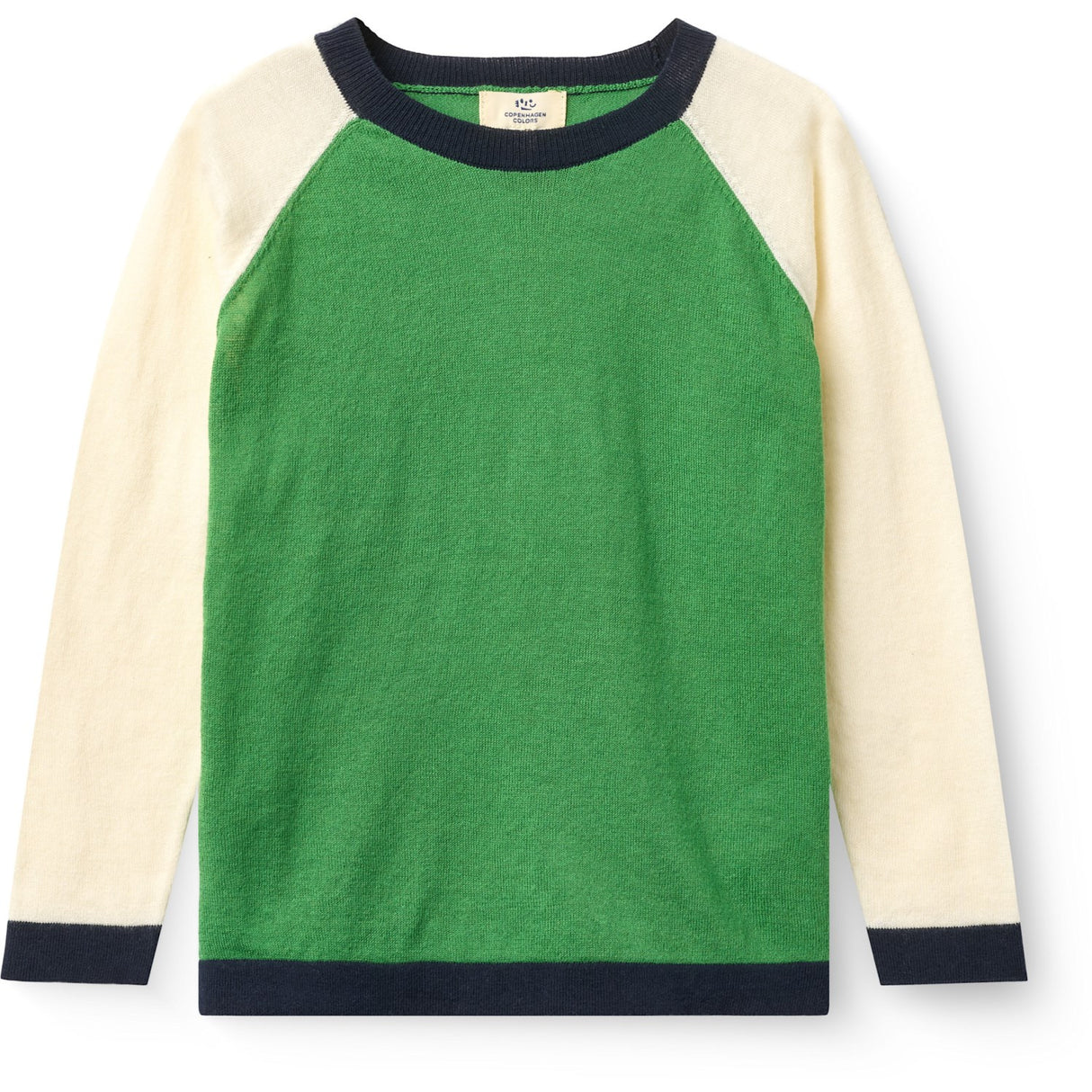 COPENHAGEN COLORS Sharp Green Comb. Light Strikket Farve Block Bluse