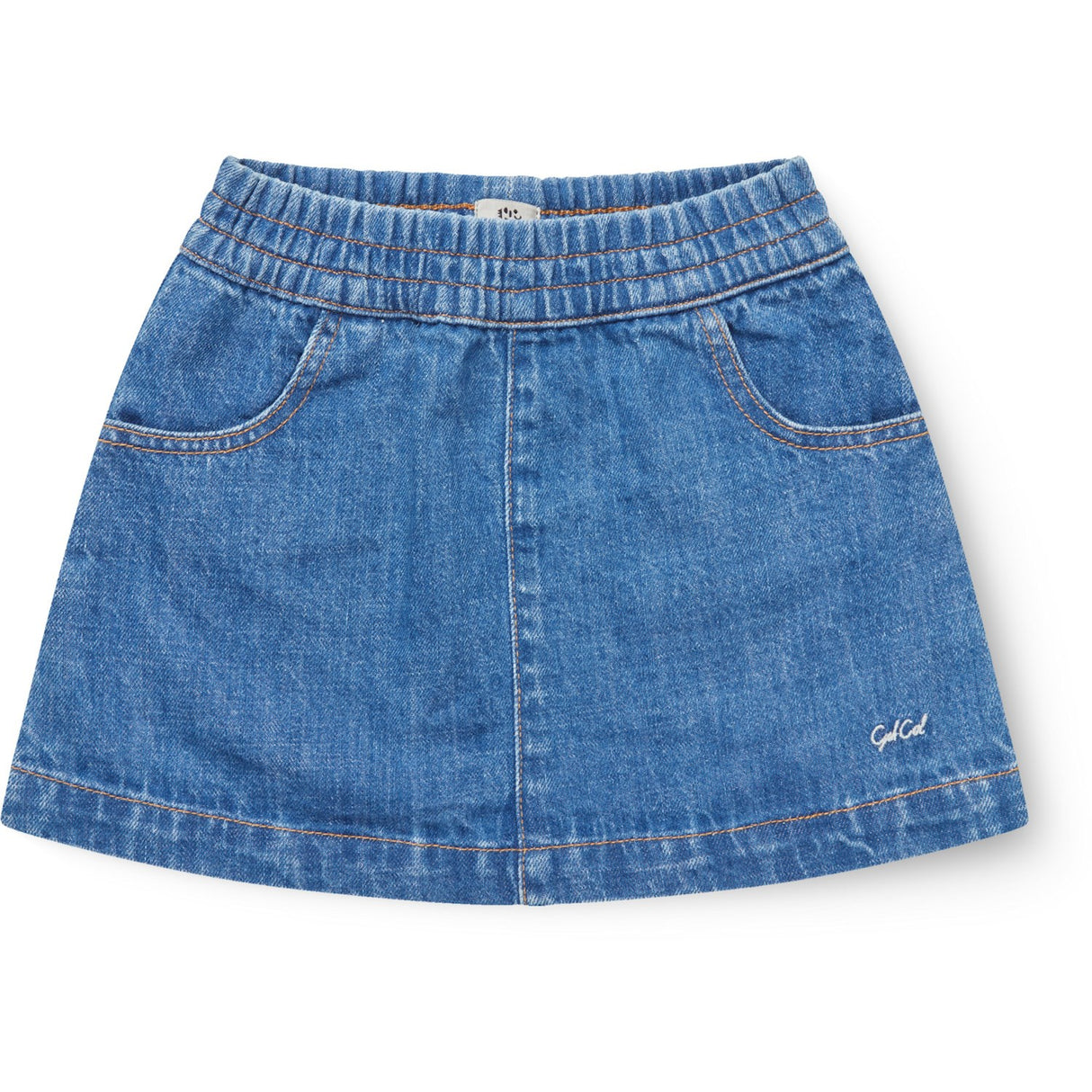 COPENHAGEN COLORS Indigo Blue Washed Organic Pocket Nederdel