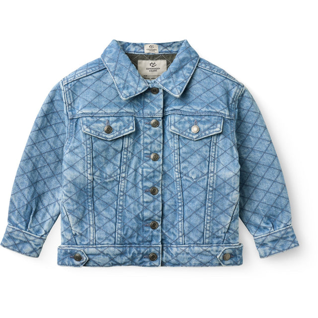 COPENHAGEN COLORS Lt. Washed Blue Quilt Organic Quiltet Denim Jakke