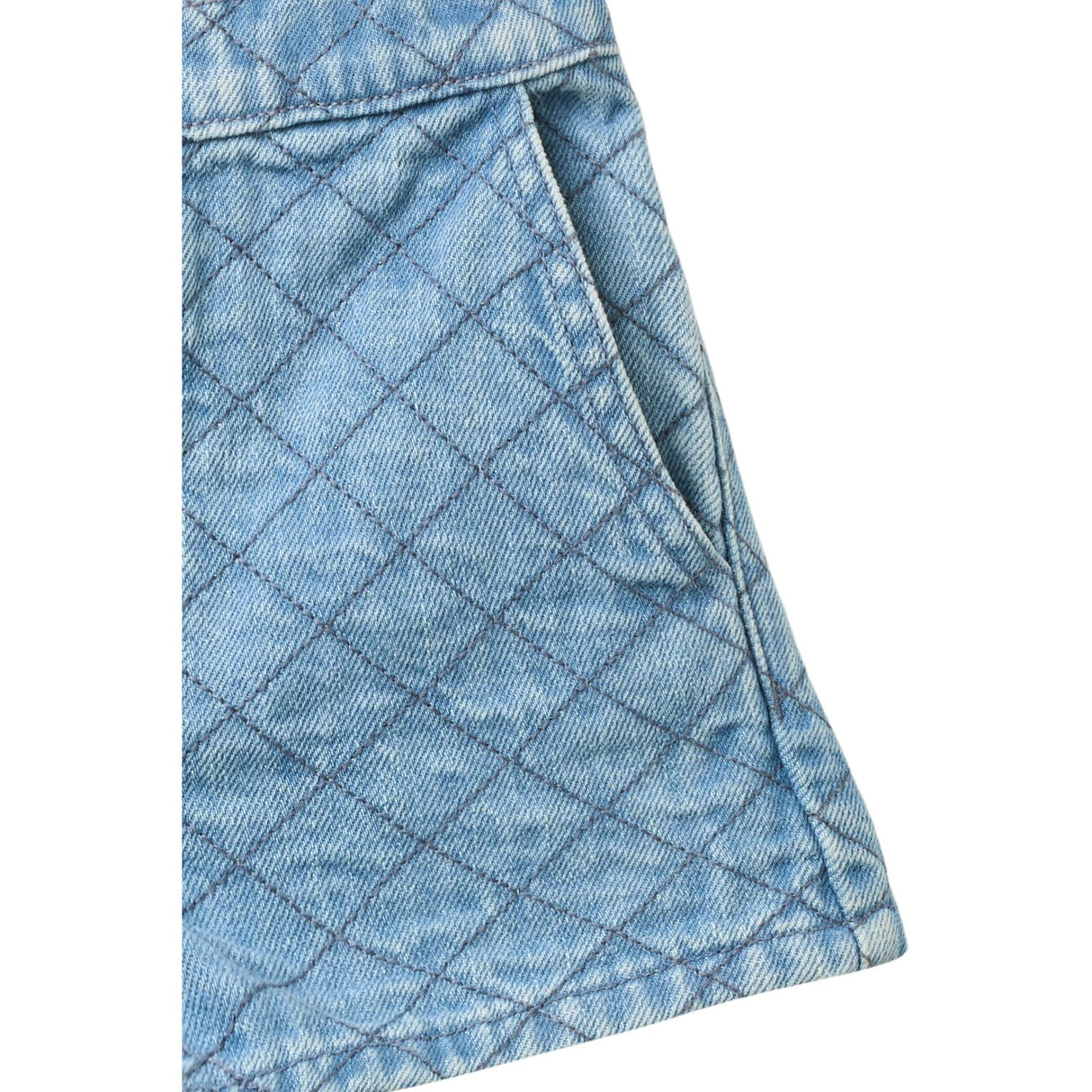 COPENHAGEN COLORS Lt. Washed Blue Quilt Organic Quiltet Denim Shorts