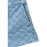 COPENHAGEN COLORS Lt. Washed Blue Quilt Organic Quiltet Denim Shorts