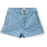 COPENHAGEN COLORS Lt. Washed Blue Quilt Organic Quiltet Denim Shorts