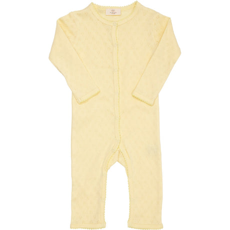 COPENHAGEN COLORS Pale Yellow Pointelle Heart Full Body