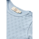 COPENHAGEN COLORS Dusty Blue Pointelle Heart Lapneck Body Ss