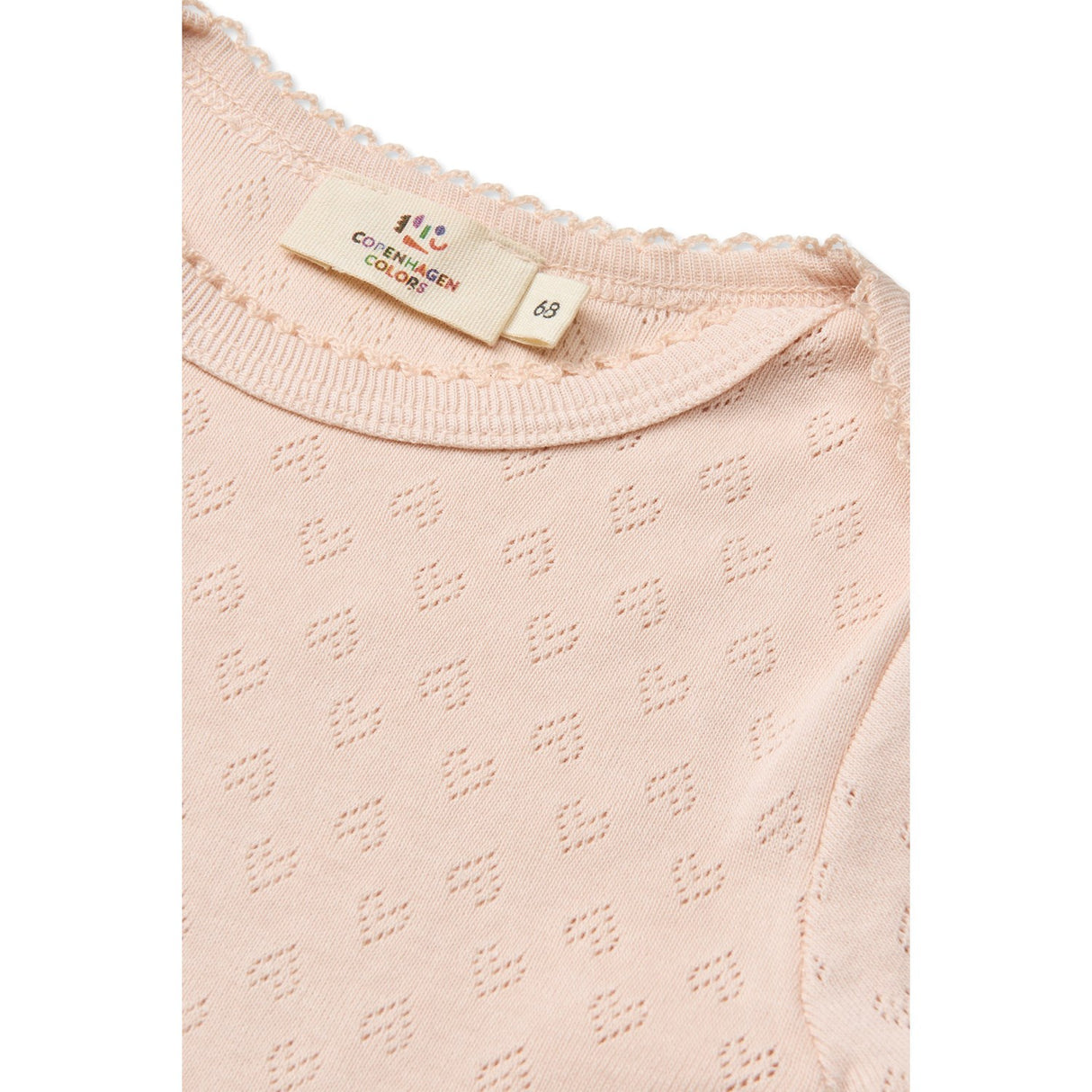 COPENHAGEN COLORS Dusty Rose Pointelle Heart Lapneck Body Ss