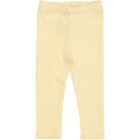 COPENHAGEN COLORS Pale Yellow Pointelle Heart Leggings