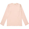 COPENHAGEN COLORS Dusty Rose Pointelle Heart Ls Tee