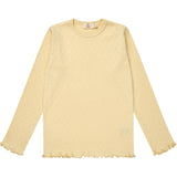COPENHAGEN COLORS Lt. Yellow Pointelle Heart Ls Tee