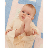 COPENHAGEN COLORS Dusty Rose Stripe Stripe Modal Rib Flare Pant W. Picot & Sløjfe