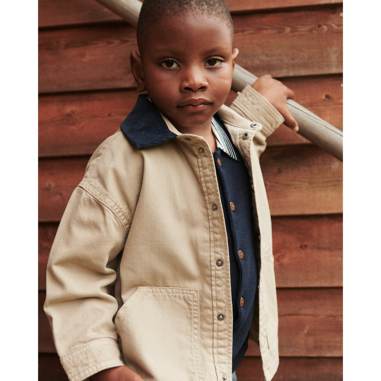 COPENHAGEN COLORS Beige Comb. Twill Jakke W. Corduroy Krave
