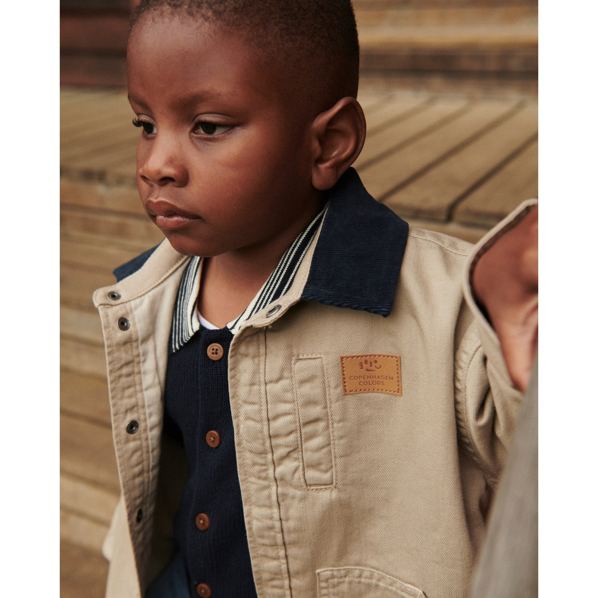 COPENHAGEN COLORS Beige Comb. Twill Jakke W. Corduroy Krave