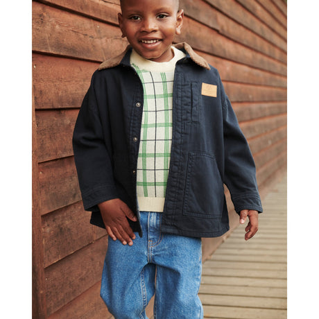 COPENHAGEN COLORS Navy Comb Twill Jakke W. Corduroy Krave