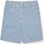 COPENHAGEN COLORS Denim Blue Stripe Y/D Stripe Twill Shorts