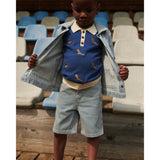 COPENHAGEN COLORS Denim Blue Stripe Y/D Stripe Twill Shorts