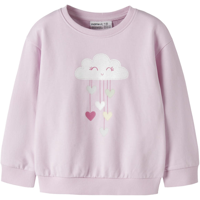Name It Pirouette Sky Hearts Nmfvisus Ls Rlx Sweat Unb