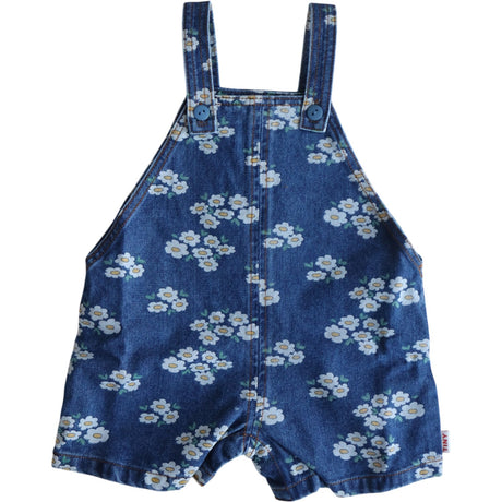 TinyCottons Medium Wash Denim Blossoms Denim Kort Dungaree