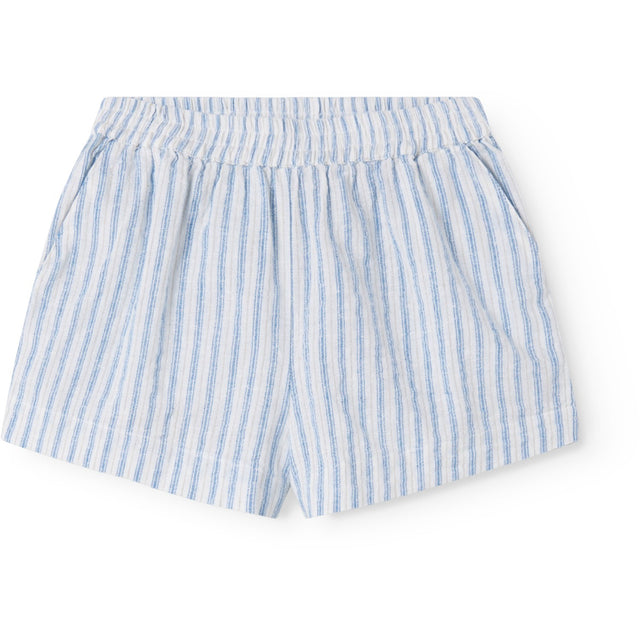 MarMar Cotton Linen Surf Blue Stripe Pinon Shorts