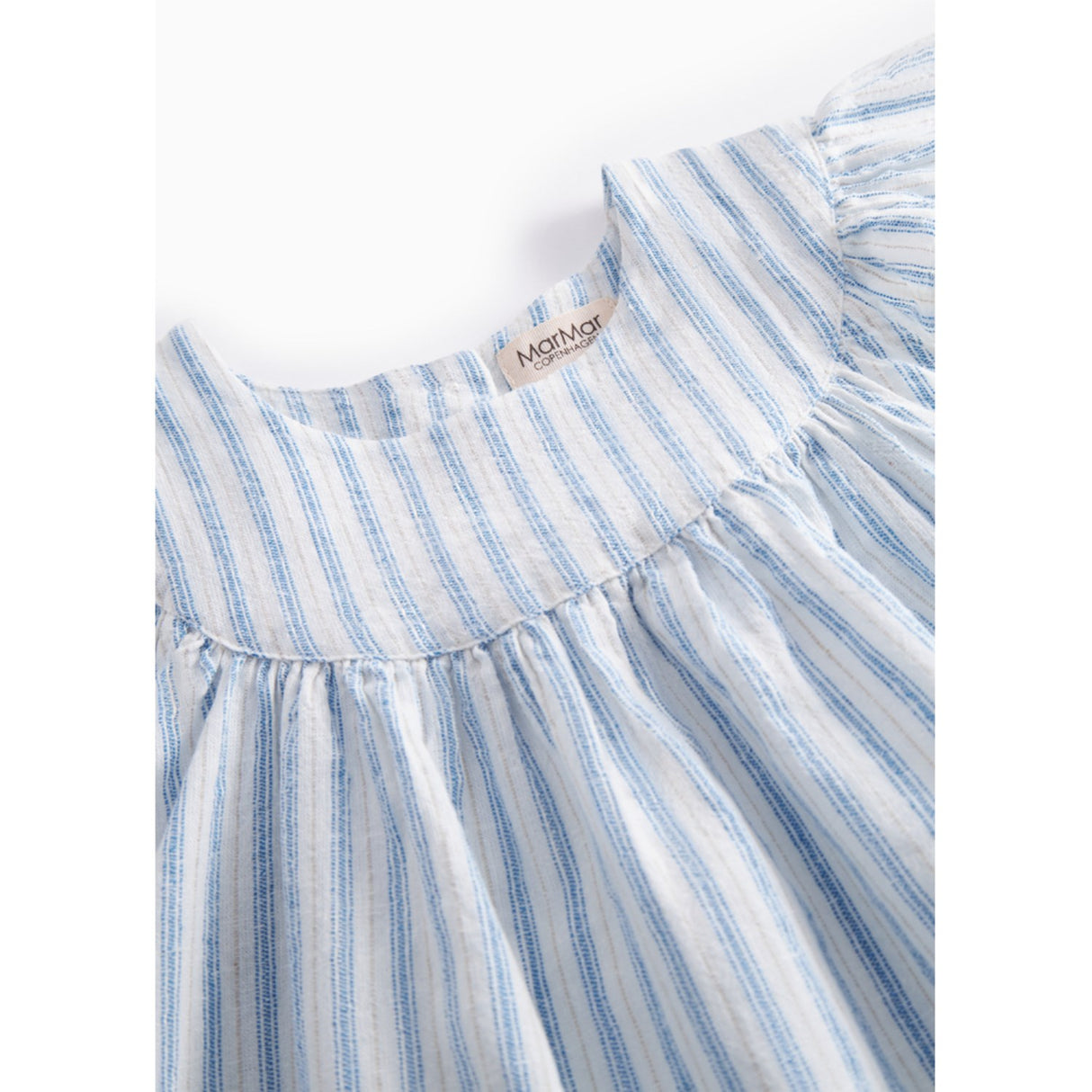 MarMar Cotton Linen Surf Blue Stripe Dhana Kjole