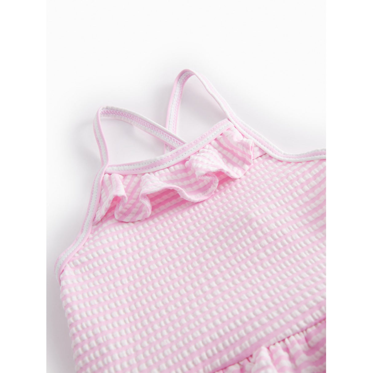 MarMar Seersucker Swim Pink Stripe Swinnie Bathing Dragt