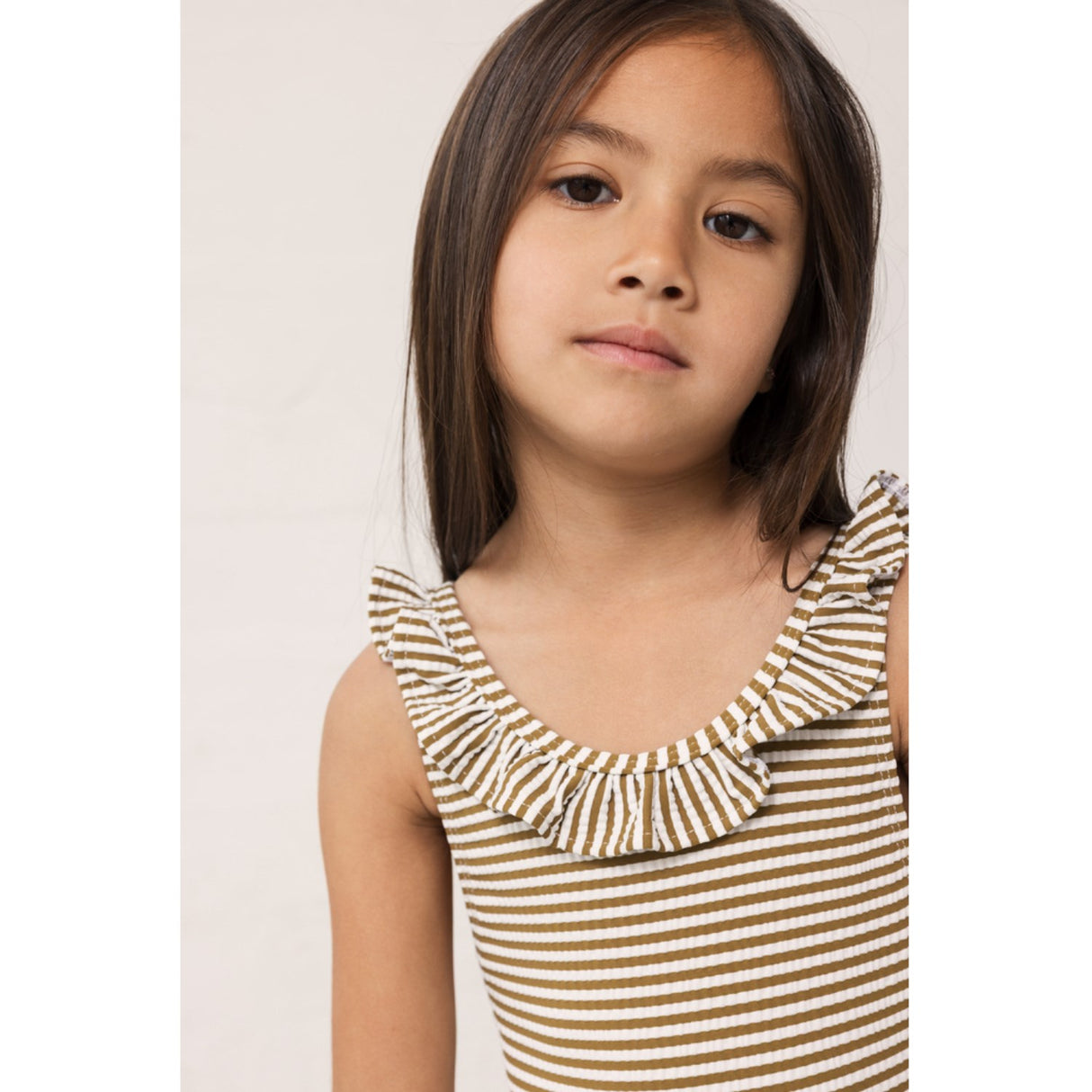 MarMar Seersucker Swim Dark Bronze Stripe Swilla Bathing Dragt