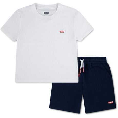 Levi's Bright White Lvb Batwing T-Shirt & Strik Shorts Sæt