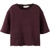 Lil'Atelier Catawba Grape Nmflola Ss Strik Top Lil