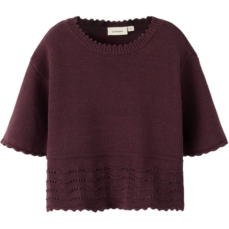 Lil'Atelier Catawba Grape Nmflola Ss Strik Top Lil