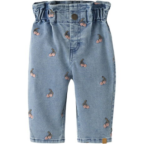 Lil'Atelier Medium Blue Denim Cherry Nbfdeva Loose Emb Jeans 2024-Es Lil