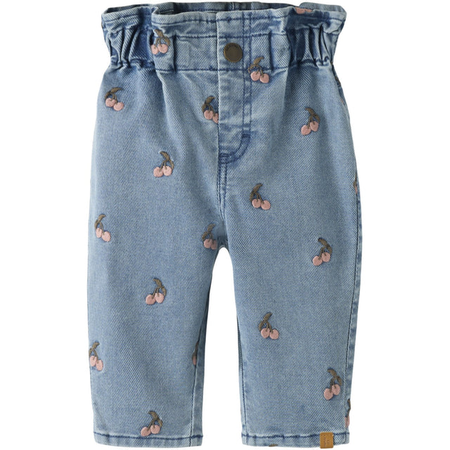 Lil'Atelier Medium Blue Denim Cherry Nbfdeva Loose Emb Jeans 2024-Es Lil