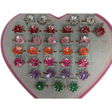 Magni Fingerringe Med Blomster, Nikkelfri, Assorteret