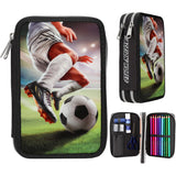 Dino World Action Word Dobbelt Pencil Case Football