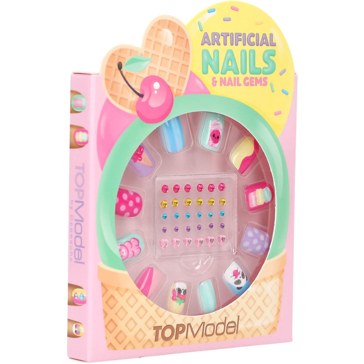 TOPModel Candy Glam Artificial Nails Og Deco Stone Sæt