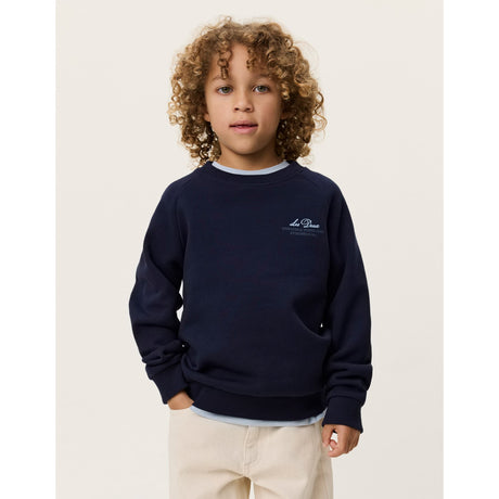 Les Deux Kids Dark Navy Globe Sweatshirt