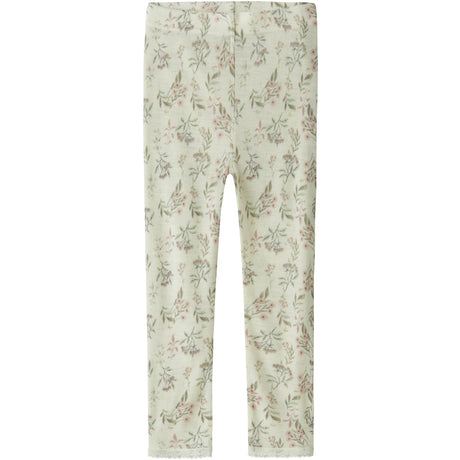 Name It Snow White Flowers + Leafs Nmfwang Uld Needle Leggings Noos