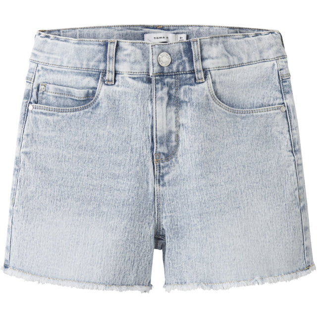 Name It Light Blue Bleached Denim Nkfrose Hw Mom Dnm Shorts 8222-Ya Noos