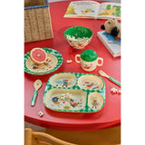 Rice Melamin Kids 4 Room Tallerken Med Hero Print - Green