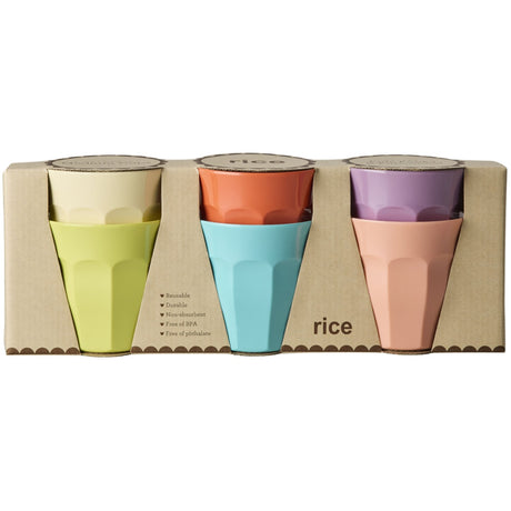 Rice Melamin Cups In Asst. Glory Days Colors - Medium - 6 Pak - 250 Ml