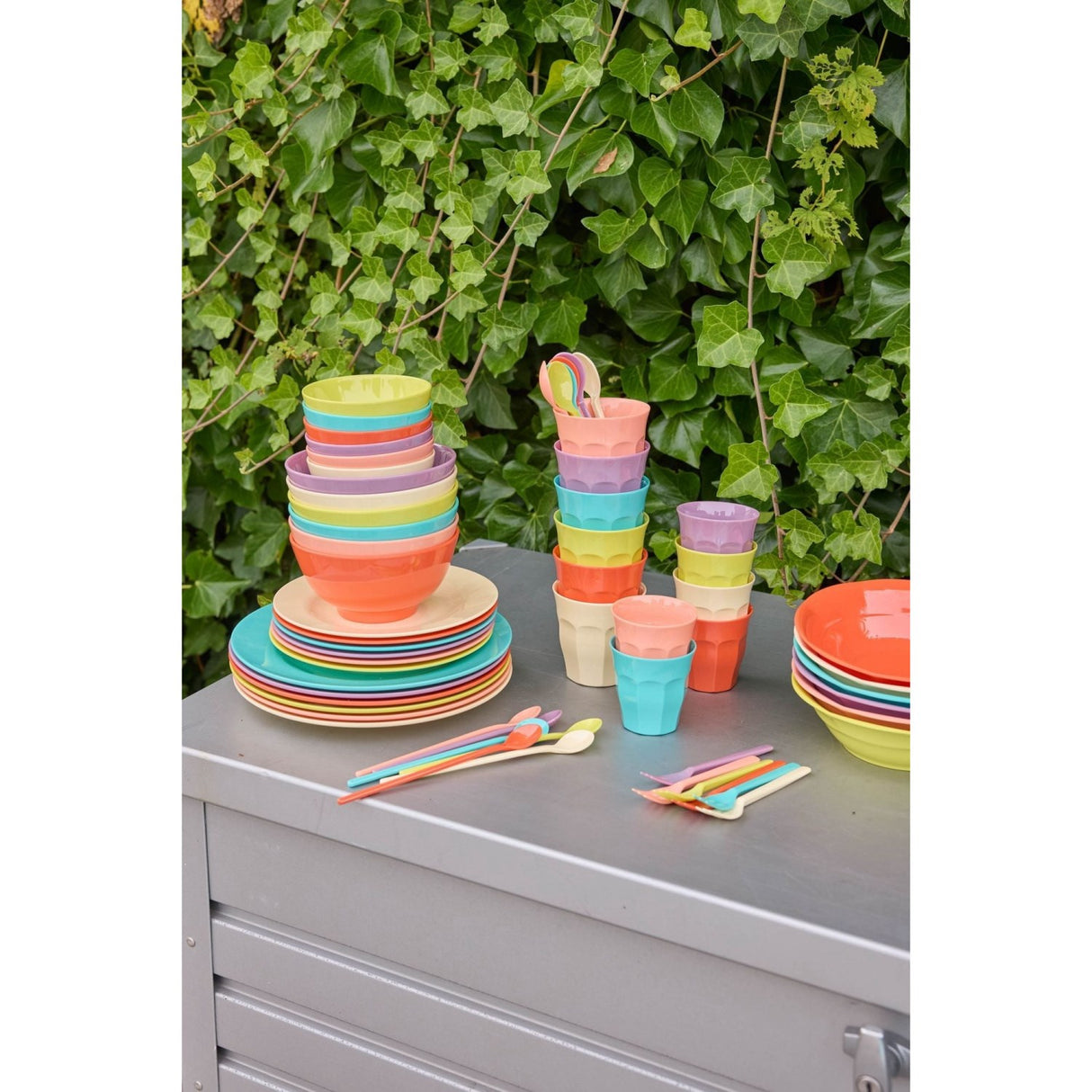 Rice Melamin Cups In Asst. Glory Days Colors - Small - 6 Pak - 160 Ml