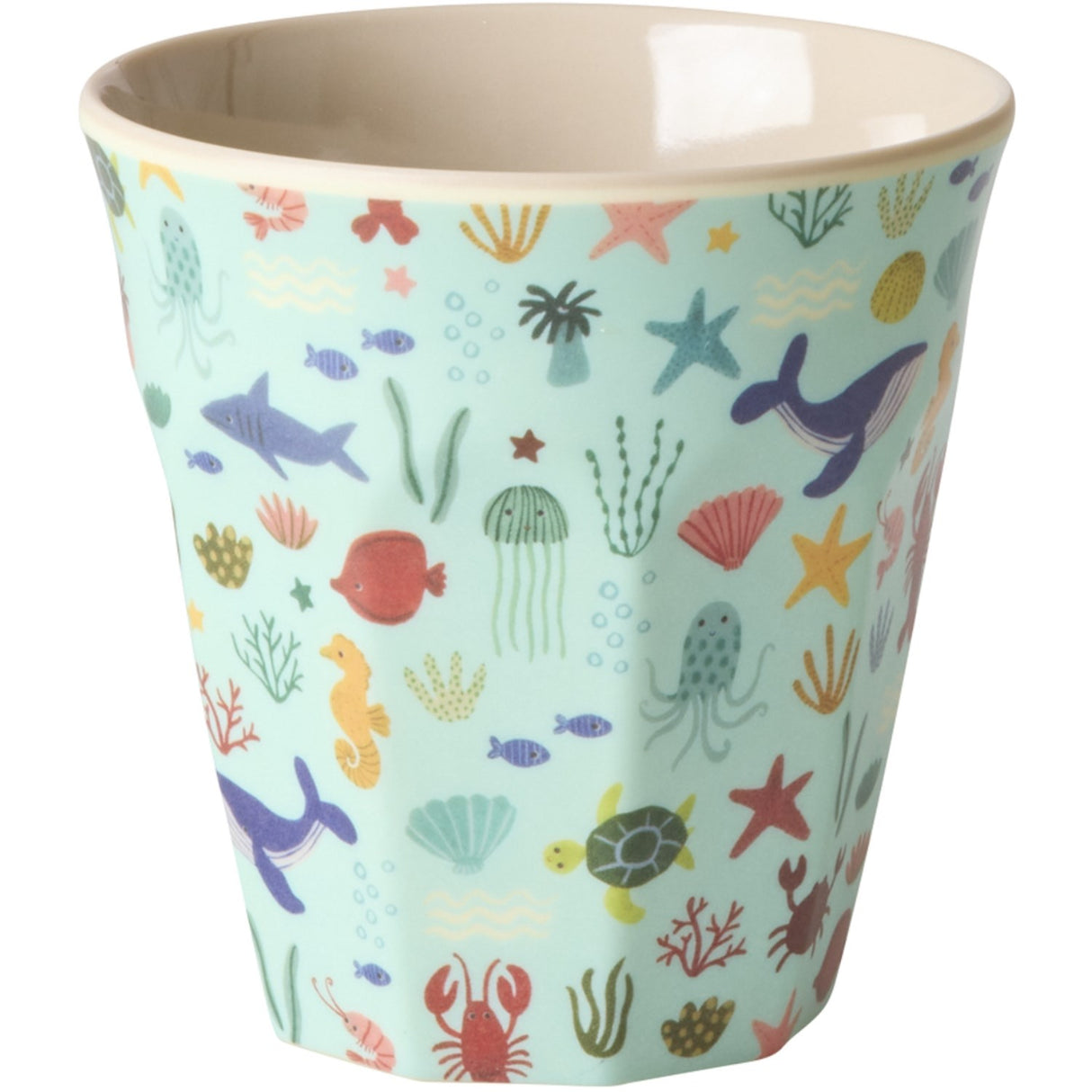 Rice Melamin Kop Med Blue Ocean Print - Medium - 250 Ml