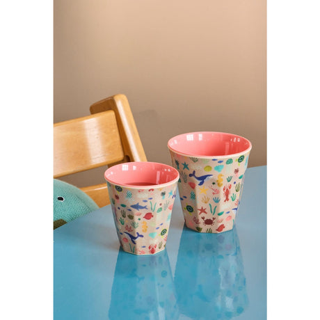 Rice Melamin Kop Med Coral Ocean Print - Medium - 250 Ml