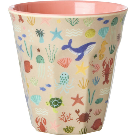Rice Melamin Kop Med Coral Ocean Print - Medium - 250 Ml