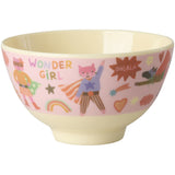 Rice Melamin Skål Med Hero Print - Small - Pink - 300 Ml