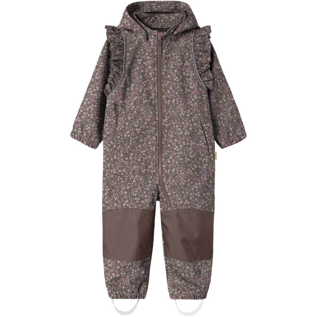 Name It Brown Lentil Flower Field Nmfalfa08 Softshell Dragt Flæse AOP Fo