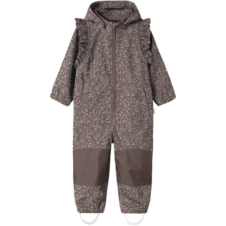 Name It Brown Lentil Flower Field Nmfalfa08 Softshell Dragt Flæse AOP Fo