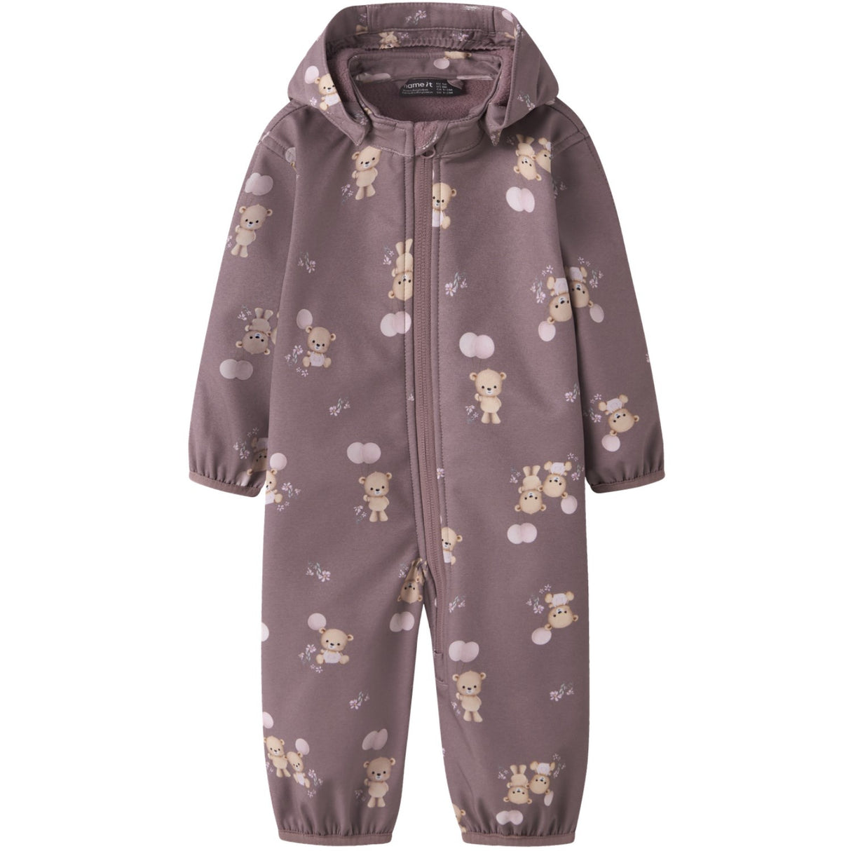 Name It Wistful Mauve Balloon Teddy Nbfalfa08 Softshell Dragt AOP Fo