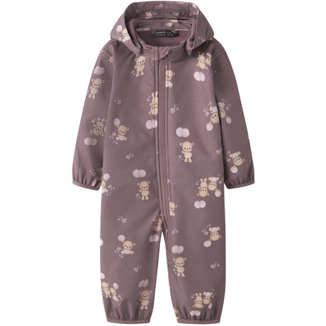 Name It Wistful Mauve Balloon Teddy Nbfalfa08 Softshell Dragt AOP Fo