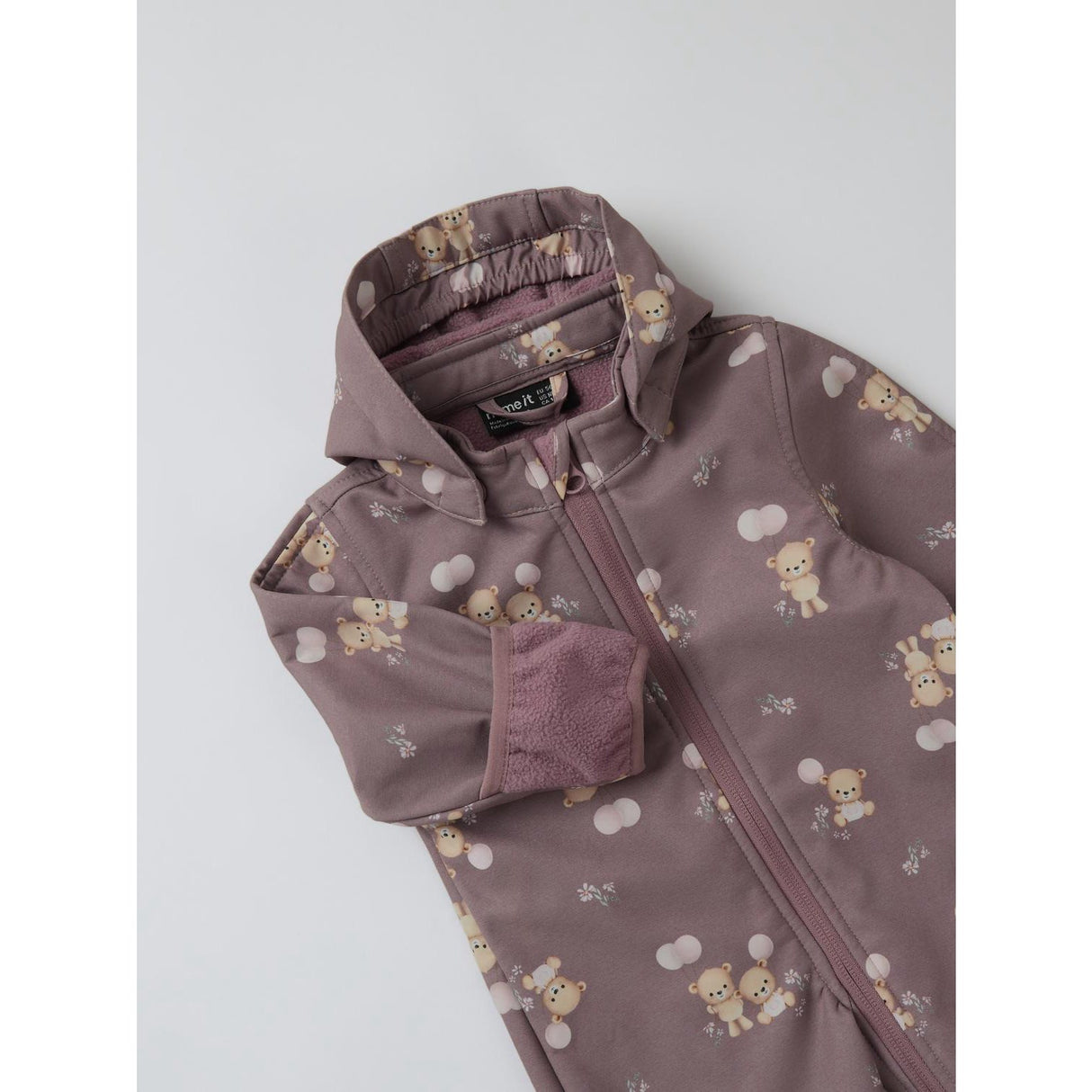 Name It Wistful Mauve Balloon Teddy Nbfalfa08 Softshell Dragt AOP Fo