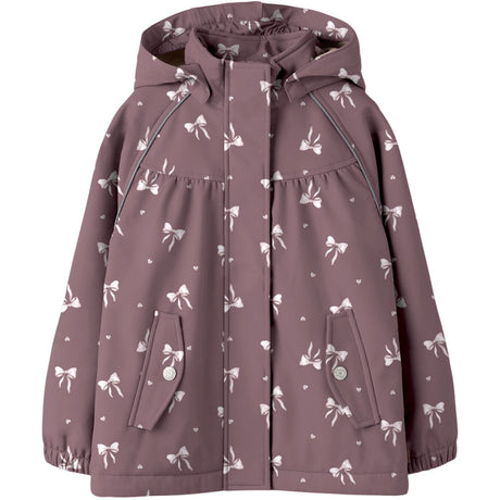Name It Wistful Mauve Heart Bow Nmfalfa08 Softshell Ashape Jakke Fo1