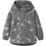 Name It Quiet Shade Elephant Nmmalfa08 Softshell Jakke AOP Fo1
